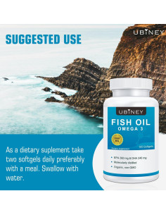 Suplemento Omega 3 Ubiney 2000mg 120 Cápsulas Blandas 2