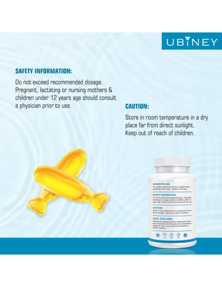 Suplemento Omega 3 Ubiney 2000mg 120 Cápsulas Blandas