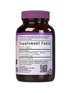 Extracto de Raíz de Ginseng Americano BlueBonnet 400 mg 60 Cápsulas 2