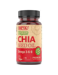 Aceite de Semilla de Chía DEVA Vegano 90 Cápsulas Omega 3, 6, 9
