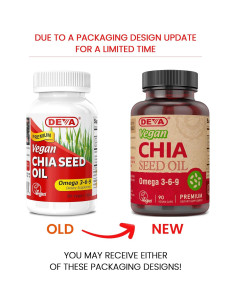 Aceite de Semilla de Chía DEVA Vegano 90 Cápsulas Omega 3, 6, 9 2