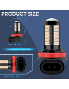 Bombillas LED de Niebla Teguangmei H8 H11 6000K Rosa 2Pcs 2