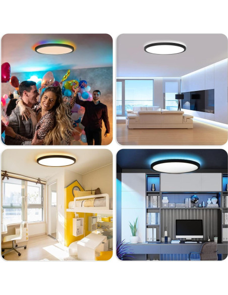 Luz de Techo LED Empotrada Marfete 40W RGB 38cm Regulable
