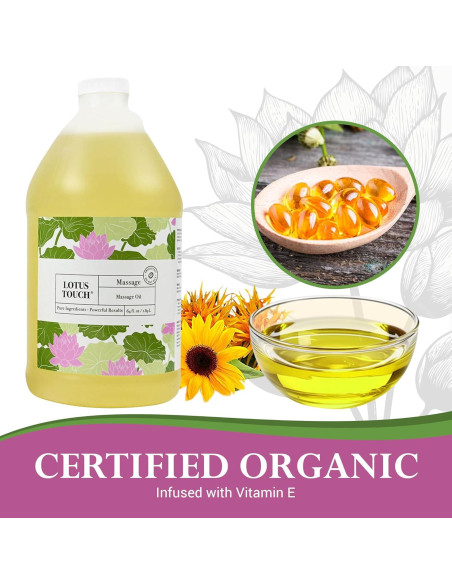 Aceite de Masaje Orgánico Lotus Touch 1.89L - Alta Deslizabilidad