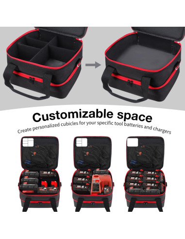 Caja de Almacenamiento para Baterías Milwaukee M12 M18 18V 20V