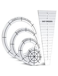 5 Plantillas de Acrílico para Patchwork Kigley - 10" y 4 Tamaños Redondos