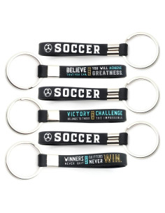 Paquete de 12 Llaveros de Fútbol Inkstone con Mensajes Motivacionales