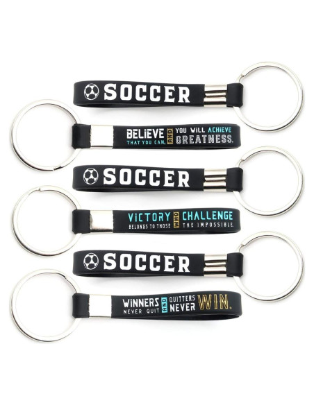 Paquete de 12 Llaveros de Fútbol Inkstone con Mensajes Motivacionales
