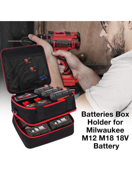 Caja de Almacenamiento para Baterías Milwaukee M12 M18 18V 20V