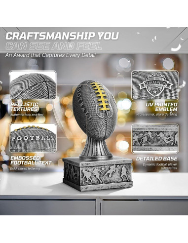 Trofeo de Fútbol Fantasía Flexzion 18.8 cm - Escudo Campeón