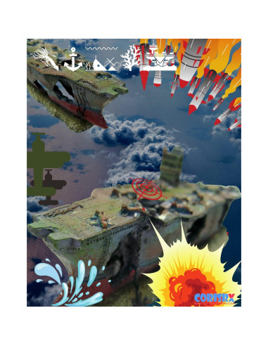 Adorno de Acuario CORISRX WS007 Estatua Barco de Guerra