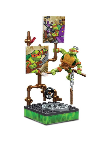 Figura de Acción Michelangelo Mega Bloks TMNT 1987 Detallada