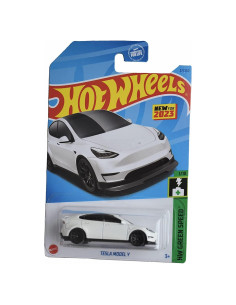 Hot Wheels Tesla Model Y Blanco 2023 HW Green Speed
