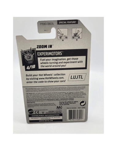 Hot Wheels 2019 Vehículo Die-Cast Zoom in 1:64 con Soporte GoPro