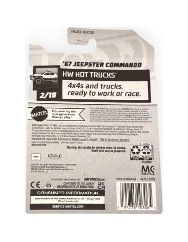 Hot Wheels Jeepster Commando 1967 Escala 1:64