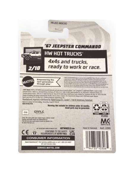Hot Wheels Jeepster Commando 1967 Escala 1:64