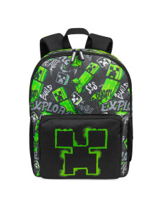 Mochila Minecraft Creeper para Niños 40x29x17cm Negra
