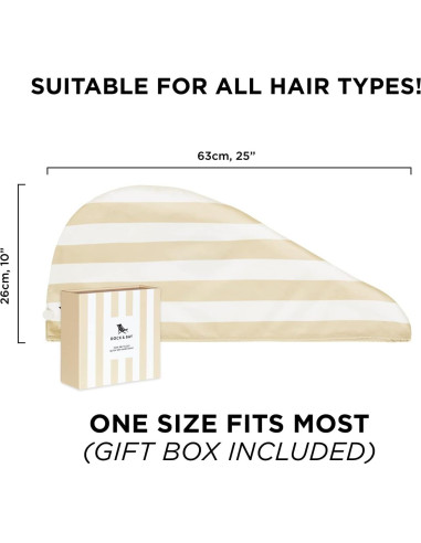 Toalla Turbante Dock & Bay Beige Bora Bora - Súper Absorbente