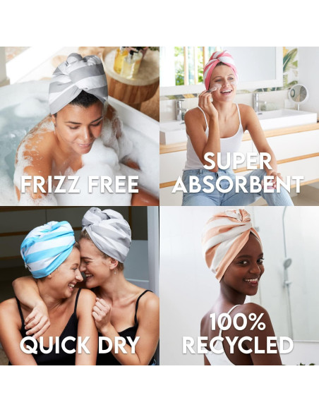 Toalla Turbante Dock & Bay Beige Bora Bora - Súper Absorbente