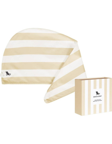 Toalla Turbante Dock & Bay Beige Bora Bora - Súper Absorbente
