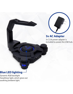 Soporte para Ratón Gaming Narfi con Hub USB 3.0 y LED Azul 2