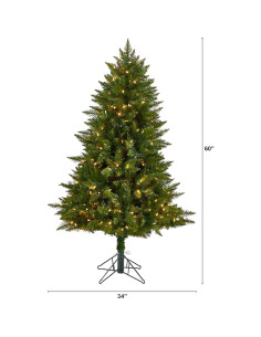 Árbol de Navidad Artificial Casi Natural 5 pies con 250 Luces LED 2