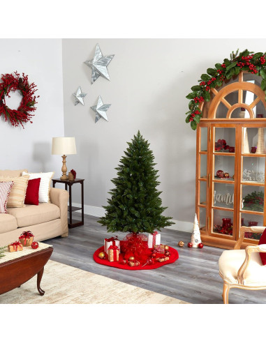 Árbol de Navidad Artificial Casi Natural 5 pies con 250 Luces LED