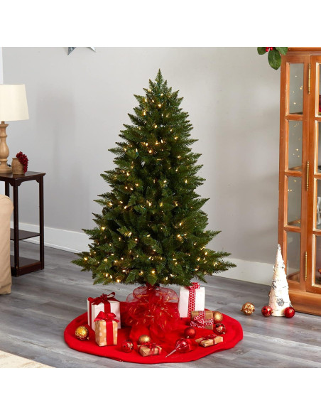 Árbol de Navidad Artificial Casi Natural 5 pies con 250 Luces LED