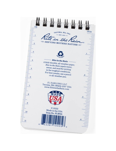Cuaderno Espiral Impermeable Rite in the Rain 3x5" Paquete de 3
