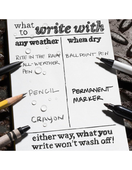 Cuaderno Espiral Impermeable Rite in the Rain 3x5" Paquete de 3