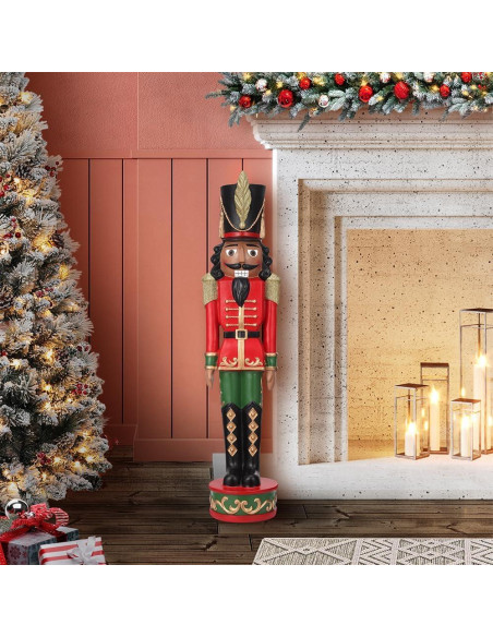 Nuez de Navidad Alta Decoración 94 cm Rojo Verde Negro