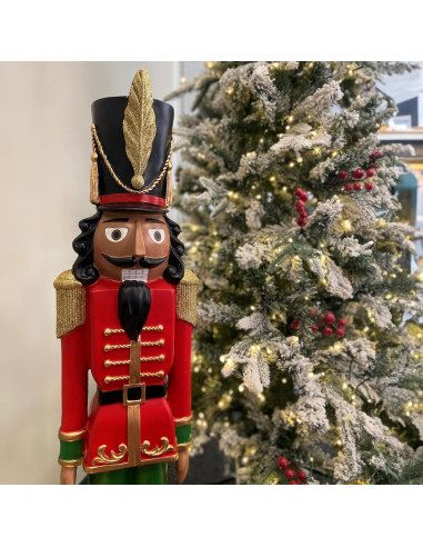 Nuez de Navidad Alta Decoración 94 cm Rojo Verde Negro