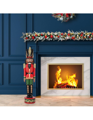 Nuez de Navidad Alta Decoración 94 cm Rojo Verde Negro