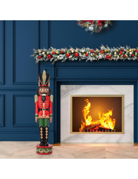 Nuez de Navidad Alta Decoración 94 cm Rojo Verde Negro