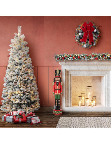 Nuez de Navidad Alta Decoración 94 cm Rojo Verde Negro