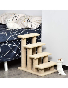 Rascador para Gatos PawHut 4 Pasos Marrón Claro 63.5 cm 2