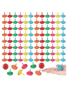 Trompos de Madera Coloridos Lenwen - 200 Piezas Educativos