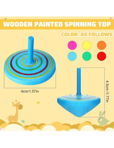 Trompos de Madera Coloridos Lenwen - 200 Piezas Educativos 2