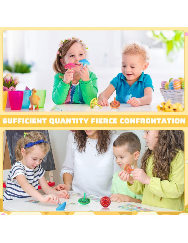 Trompos de Madera Coloridos Lenwen - 200 Piezas Educativos