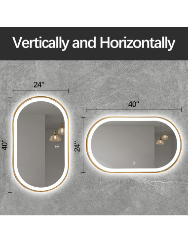 Espejo de Baño Ovalado LED Niccy 101.6x60.9 cm Oro