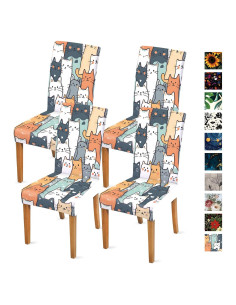 Fundas de Silla de Gato THISFIND - Juego de 4 Lavables