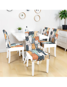 Fundas de Silla de Gato THISFIND - Juego de 4 Lavables 2