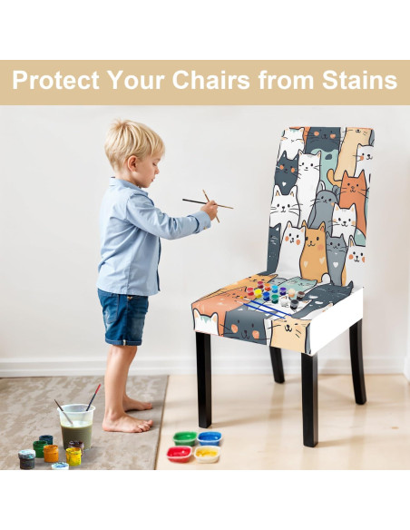 Fundas de Silla de Gato THISFIND - Juego de 4 Lavables