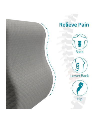 Cojín Lumbar Ergonómico Kamellia Gris Oscuro - Espuma de Memoria