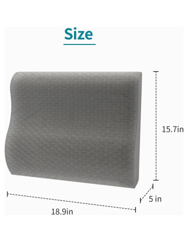 Cojín Lumbar Ergonómico Kamellia Gris Oscuro - Espuma de Memoria