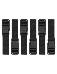 6 Correas de Equipaje AROGEAR Nylon 150cm Negro Hebilla Rápida