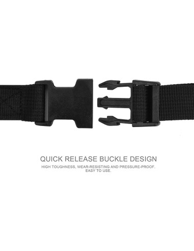 6 Correas de Equipaje AROGEAR Nylon 150cm Negro Hebilla Rápida