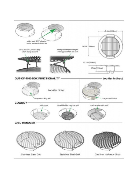 Soporte Multi-Nivel Big Green Egg para Parrilla XL
