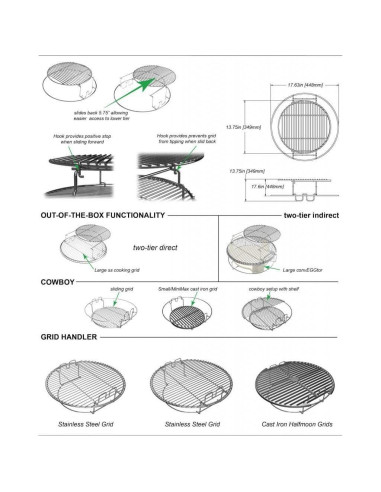 Soporte Multi-Nivel Big Green Egg para Parrilla XL