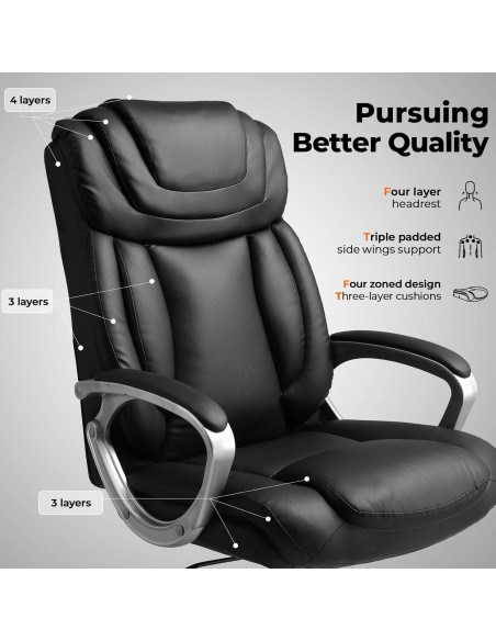 Silla de Oficina Ergonómica COMHOMA CH158 Ajustable con Ruedas